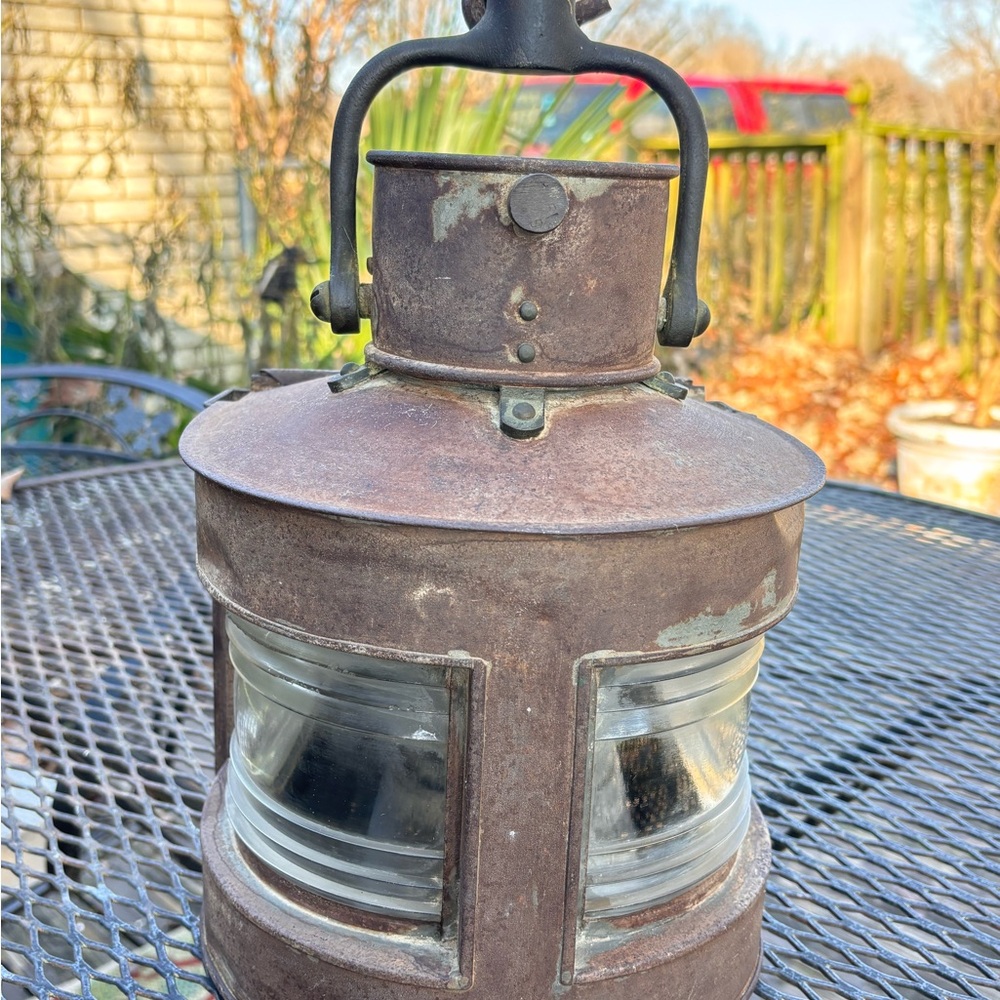 Original WWII era nautical ship lantern by GP Ltd. 1944